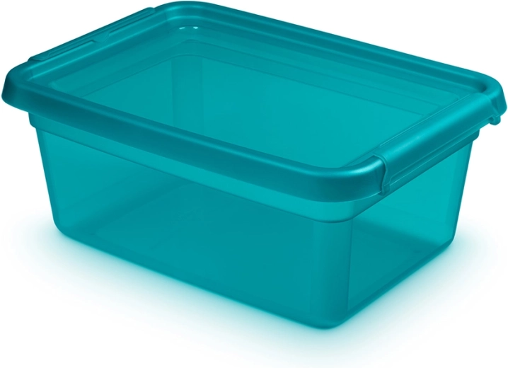 Basestore shranjevalna plastična škatla s pokrovom in zaponkami Ocean 12,5 l (28 × 38 × 16 cm)