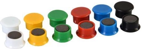 Barvni magneti 13 mm, mešanica barv, 14 kos