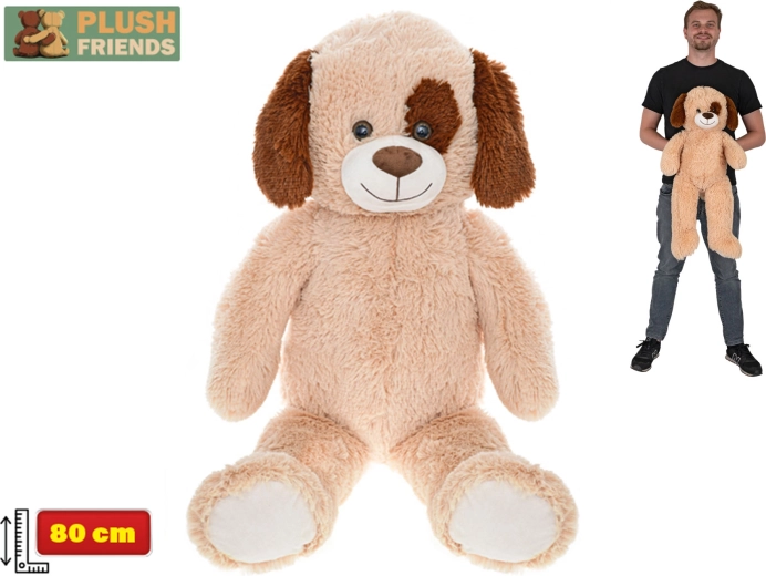 Pliškani pes Plush Friends 80 cm svetlo rjav