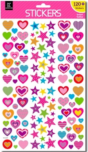 Nalepke srček – set 120 kosov