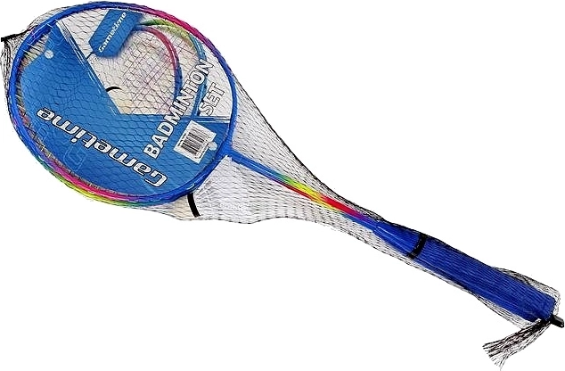 Kovinski badminton lopar 64 cm s peresno žogico