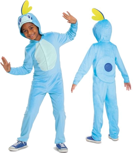 Otroški kostum POKEMON Sobble kigurumi, modri onesie 126–136 cm (7–8 let)