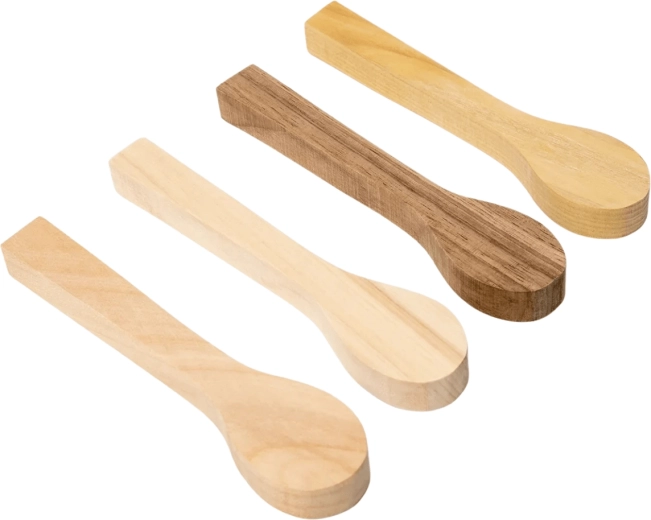 BeaverCraft set lesenih polizdelkov za rezbarjenje žlic BB2 (češnja, lipa, murva, oreh)