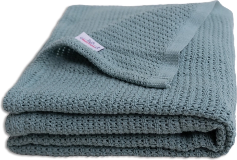 BabyMatex Lili knitted cotton blanket 75 × 100 cm, sea green