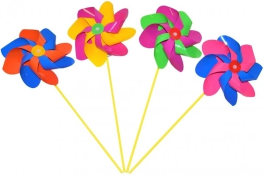 Barviti plastični vetrnik 20 cm