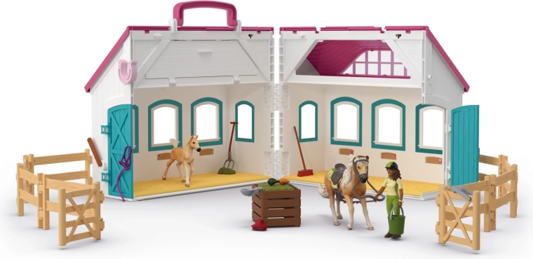 Schleich Horse Club zložljiv hlev ob jezeru Little Horseshoe