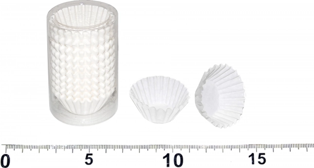 Papirnati slaščičarski koščki beli, 100 kos (premer 3 cm, višina 2,2 cm)