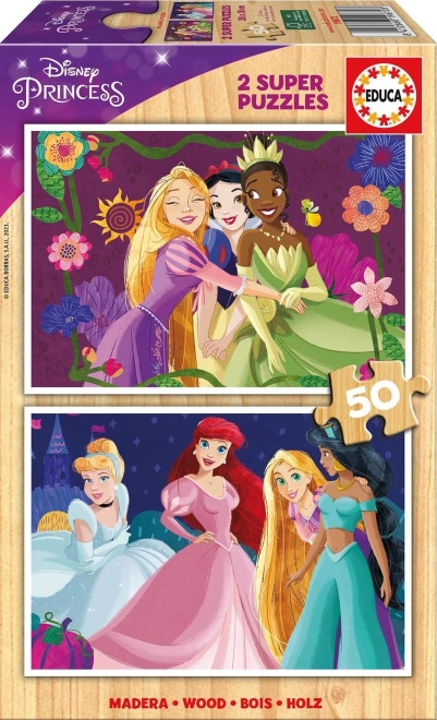 Lesene puzzle DISNEY princese 2×50 kosov