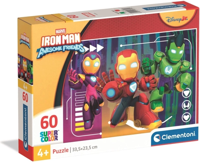 Sestavljanka Iron Man in osupljivi prijatelji 60 kosov CLEMENTONI