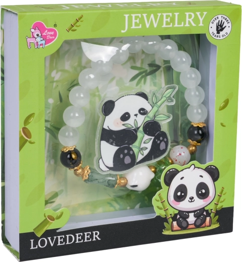 Otroški komplet nakita Panda z belo zapestnico