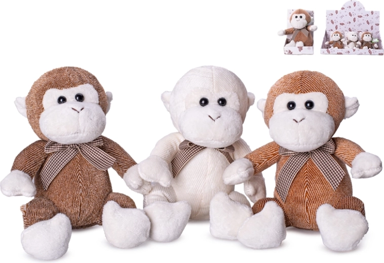 Plišasta opička z mašnico 15 cm