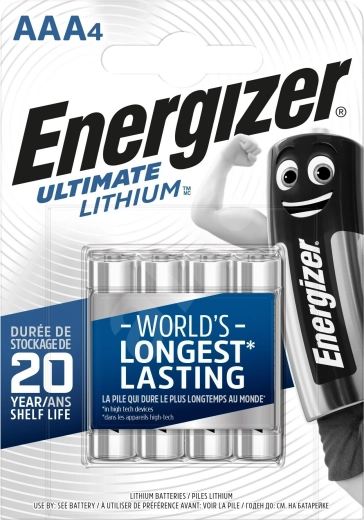 Litijeve baterije AAA ENERGIZER Ultimate Lithium 1,5 V – 4 kosi