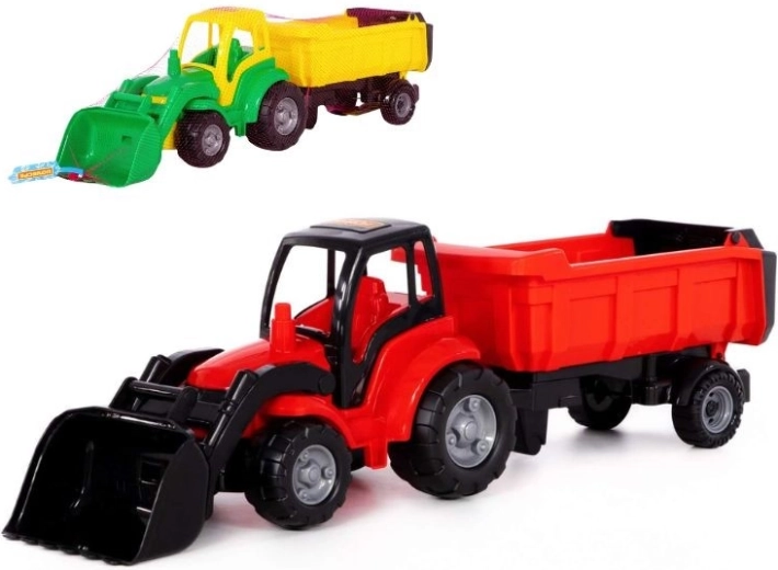 Otroški traktor Šampion z lopato in prikolico