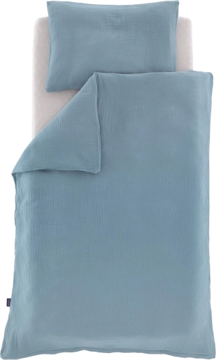 Träumeland muslinska posteljnina jeans modra 100 × 135 cm + 40 × 60 cm