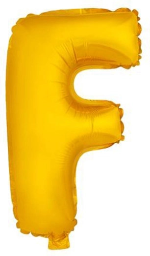Folijski balon črka F 30 cm zlata