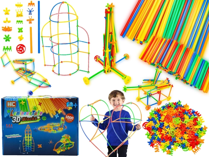 Construction Straws – educational building set glow in the dark (approx. 1000 pieces)