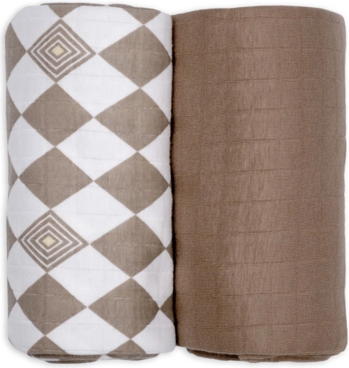 Lodger swaddler solid matcha buffalo, 2 kosa 110 × 110 cm