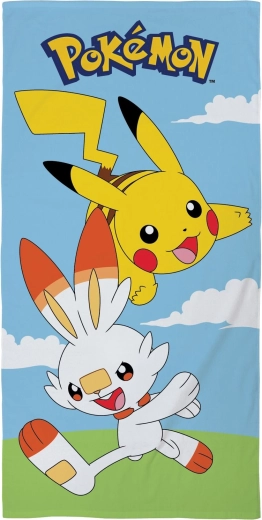 Pokémon beach towel Pikachu and Scorbunny 70 × 140 cm
