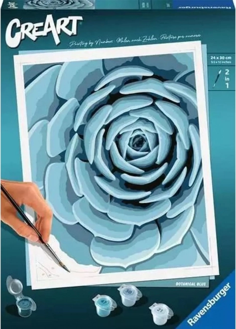 RAVENSBURGER CreArt Botanical Blue – slikanje po številkah 24 × 30 cm