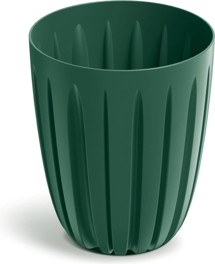 Cveto lonček v temno zeleni barvi 23,6 cm z notranjim vložkom