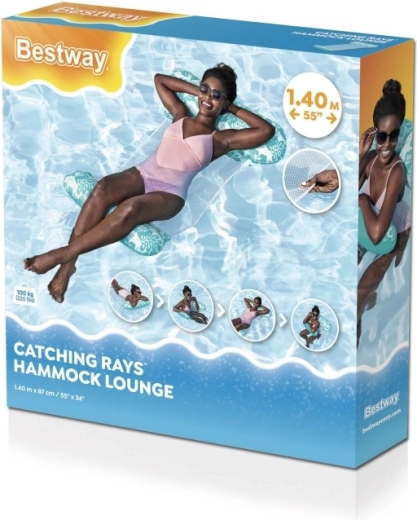 Napihljiva vodna viseča mreža z mehkimi oporami in mrežico