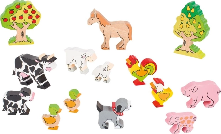 Wooden Farm Figurines with Characters