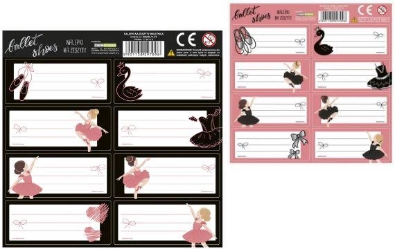 Derform sheet of notebook stickers ballerina (8 pcs)