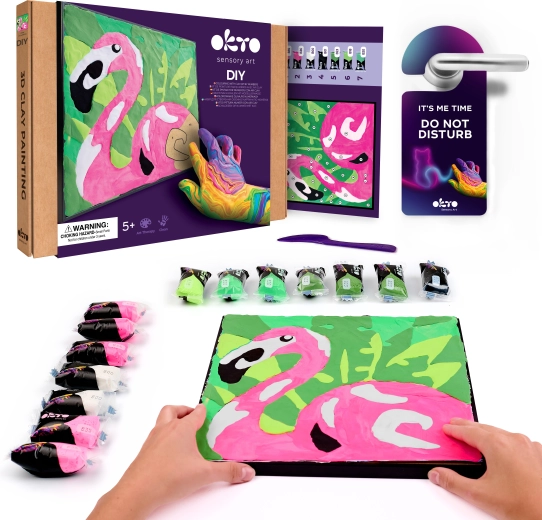 Okto Flamingo – likovni set za slikanje z maso po številkah 29 × 29 cm