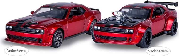 Kovinski model Dodge Challenger SRT Jailbreak 1:36, rdeč, 2-v-1