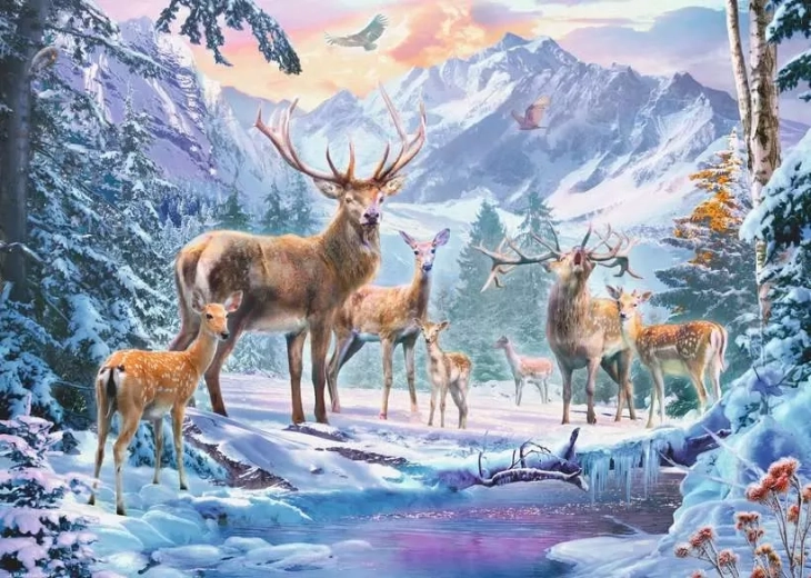 Ravensburger sestavljanka jeleni pozimi 1000 kosov