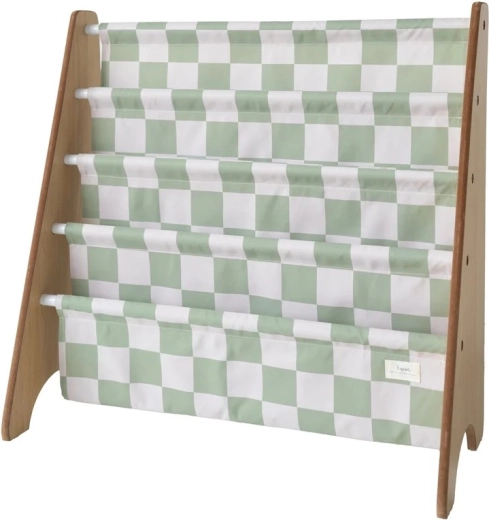 3 Sprouts stojalo za knjige recycled checkerboard green
