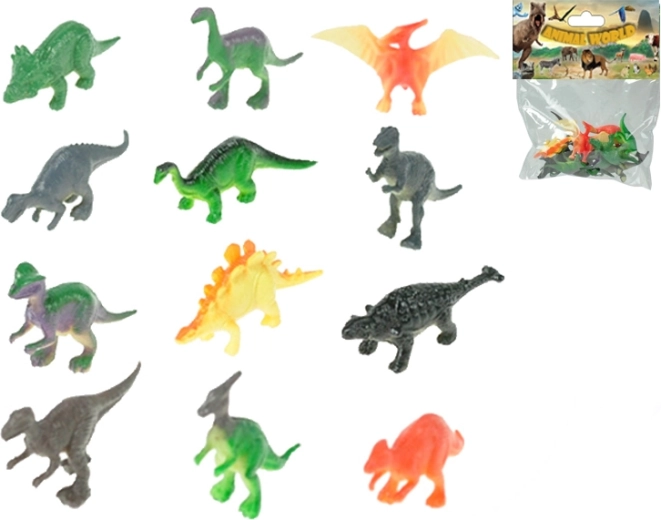 Set dinozavrskih figuric 5 cm, 12 vrst, 12 kos v vrečki