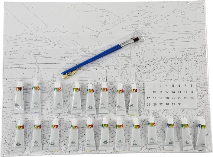 Slikanje po številkah z okvirjem 40 × 50 cm – piratska ladja