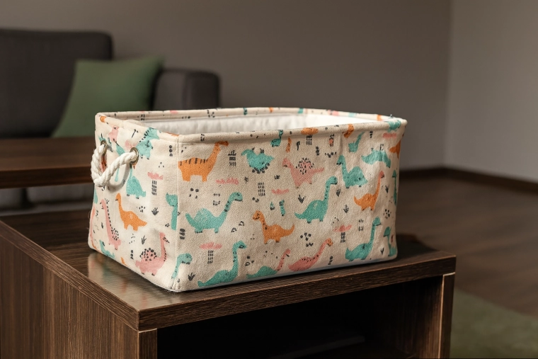 Tekstilna košara za igrače z dinozavri 30 × 40 × 21 cm