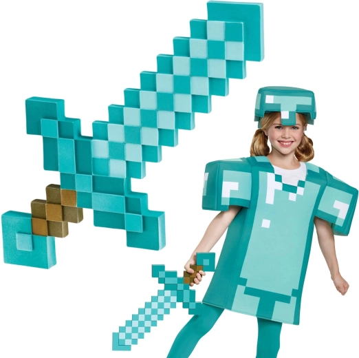 Minecraft diamantni meč 51 cm – otroški pustni in cosplay dodatki