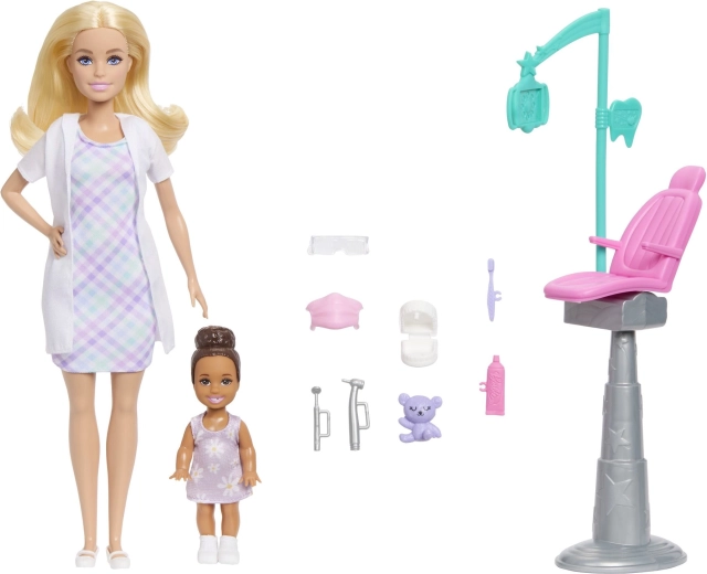Barbie igralni set poklic zobozdravnica, blondinka