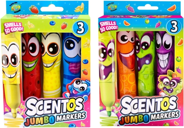 Dišeči flomastri Scentos Jumbo Funny Face 3 kosi