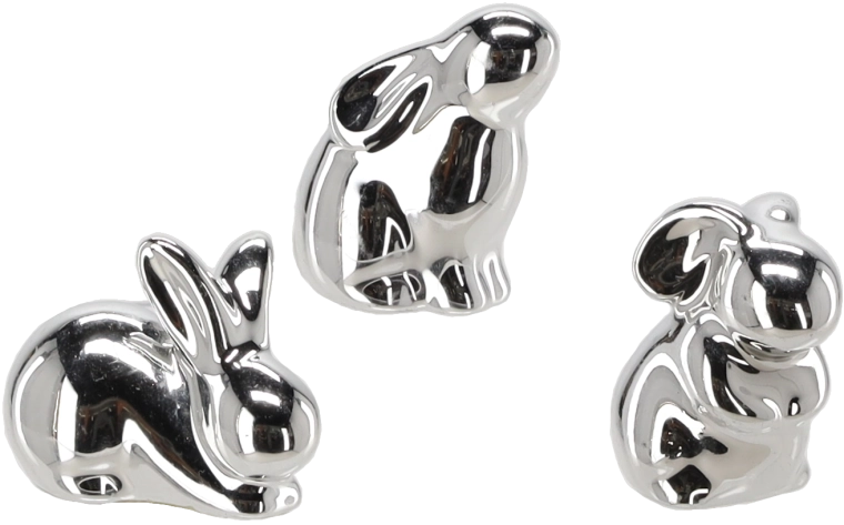 Srebrni velikonočni zajček – dekorativna figurica