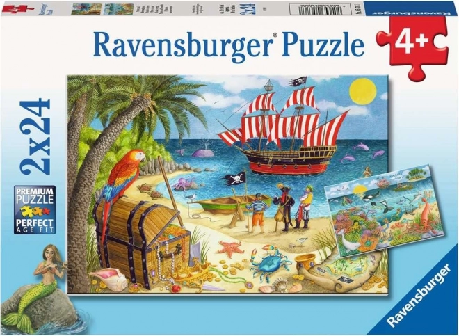 RAVENSBURGER sestavljanka Pirati in morske vile 2x24 kosov