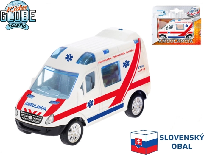 Kids Globe Traffic slovenska reševalna vozila s povratnim pogonom 8 cm