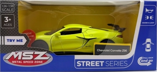 MSZ Chevrolet Corvette C8 s svetlobnimi in zvočnimi učinki, rumen