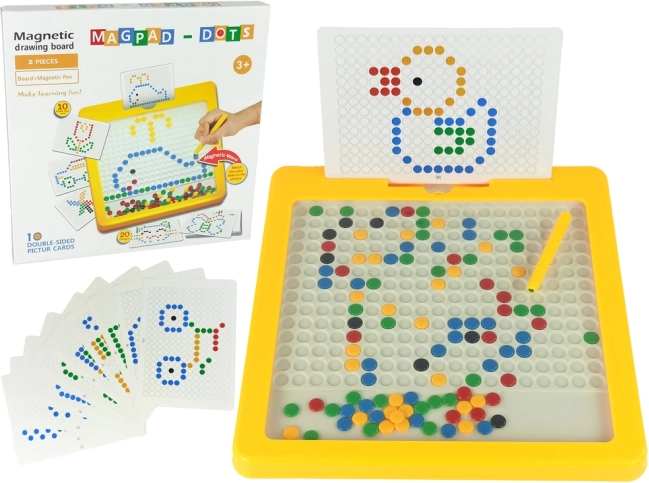 Magnetna tabla s 100 kroglicami rumena