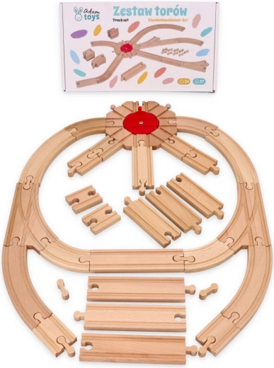Leseni komplet tirov 37 delov Adam Toys