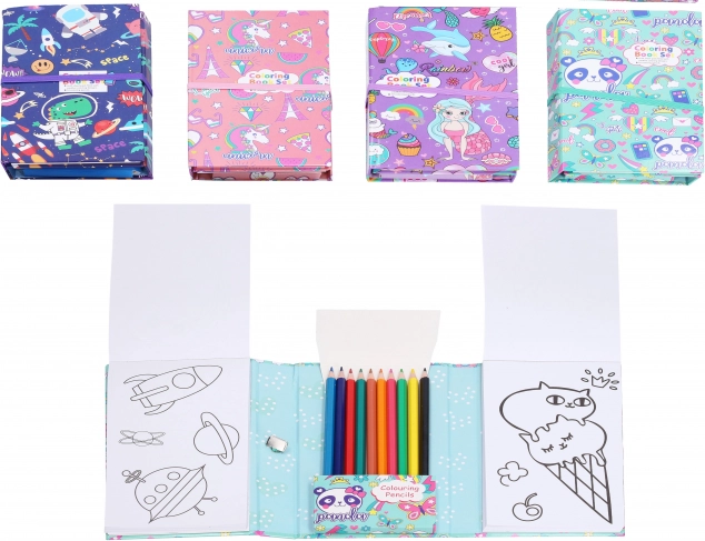 Pobarvanke potovalne 2x30 listov + 10 kos barvic