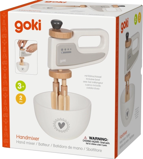 Wooden hand mixer with bowl