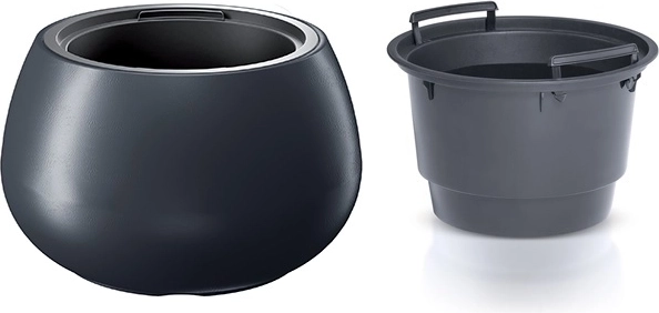 Lonec za rože z vložkom HEOS 43,6 cm antracit