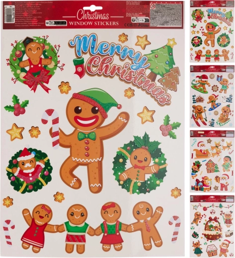 Bleščeča okenska dekoracija iz polipropilena, mešanica motivov