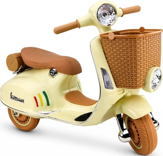 Otroški električni skuter Vespa bež barve