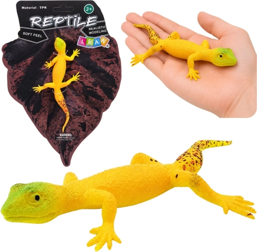 Gumijasta realistična figurica zlatega gekona 15,5 cm