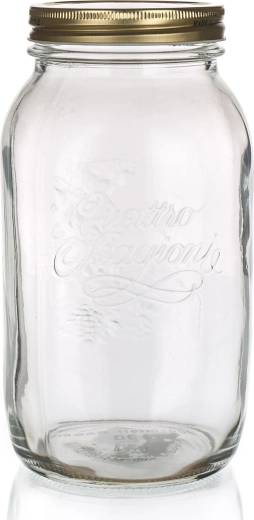 Steklena posoda QUATTRO STAGIONI 1,5 l z kovinskim pokrovom